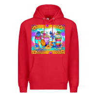 Red stitch summer coffee cups Premium Hoodie - Zillion Design Studio