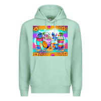Seafoam stitch summer coffee cups Premium Hoodie - Zillion Design Studio