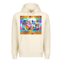 Tofu stitch summer coffee cups Premium Hoodie - Zillion Design Studio
