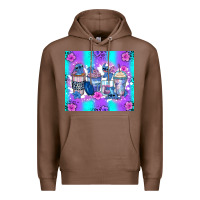Chestnut stitch coffee cups Premium Hoodie - Zillion Design Studio