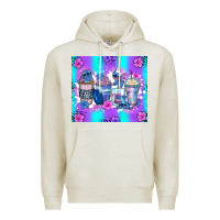 Oatmeal Heather stitch coffee cups Premium Hoodie - Zillion Design Studio