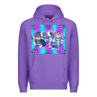 Purple stitch coffee cups Premium Hoodie - Zillion Design Studio