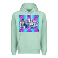Seafoam stitch coffee cups Premium Hoodie - Zillion Design Studio