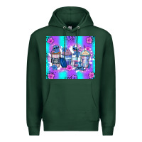 Sports Green stitch coffee cups Premium Hoodie - Zillion Design Studio