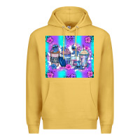 Antique Gold stitch coffee cups Premium Hoodie - Zillion Design Studio