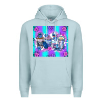 Blue Mist stitch coffee cups Premium Hoodie - Zillion Design Studio