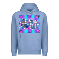Colony Blue stitch coffee cups Premium Hoodie - Zillion Design Studio