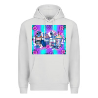 Dove Grey stitch coffee cups Premium Hoodie - Zillion Design Studio