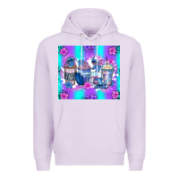Lilac stitch coffee cups Premium Hoodie - Zillion Design Studio