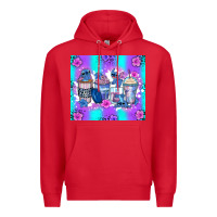 Red stitch coffee cups Premium Hoodie - Zillion Design Studio
