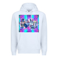 White stitch coffee cups Premium Hoodie - Zillion Design Studio