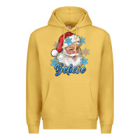 Antique Gold santa blue believe Premium Hoodie - RanaPortraitStore
