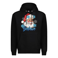 Black santa blue believe Premium Hoodie - RanaPortraitStore