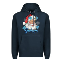 Navy santa blue believe Premium Hoodie - RanaPortraitStore