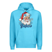 Ocean Blue santa blue believe Premium Hoodie - RanaPortraitStore