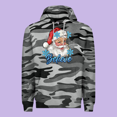 Santa Blue Believe Premium Hoodie Designed By Ranaportraitstore