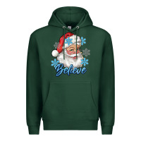 Sports Green santa blue believe Premium Hoodie - RanaPortraitStore