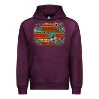 Mauve Wine leopard aztec background Urban Hoodie - Zillion Design Studio
