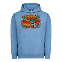 Pigment Pebble Blue leopard aztec background Urban Hoodie - Zillion Design Studio