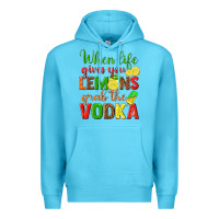 Ocean Blue when life gives you lemons grab the vodka Premium Hoodie - texasbilliewilder