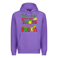 Purple when life gives you lemons grab the vodka Premium Hoodie - texasbilliewilder