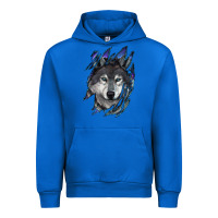 Cobalt wolf scratch mark Urban Hoodie - RanaPortraitStore