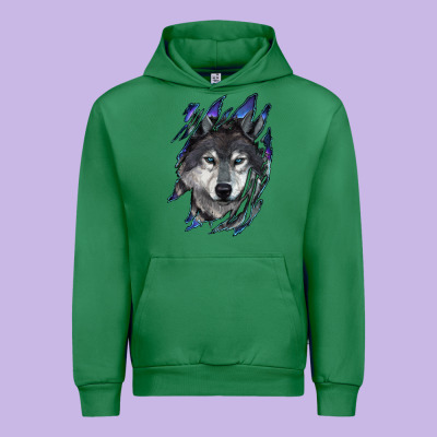 Wolf Scratch Mark Urban Hoodie Designed By Ranaportraitstore