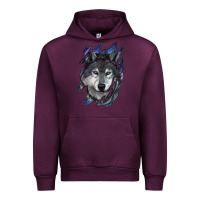 Mauve Wine wolf scratch mark Urban Hoodie - RanaPortraitStore
