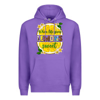 Purple when life gives lemons sweet Premium Hoodie - texasbilliewilder
