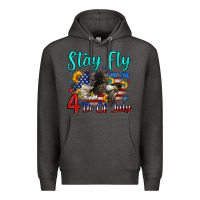 Charcoal Heather stay fly for the 4 th of july Premium Hoodie - Zillion Design Studio