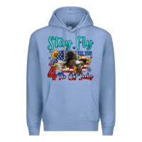 Colony Blue stay fly for the 4 th of july Premium Hoodie - Zillion Design Studio