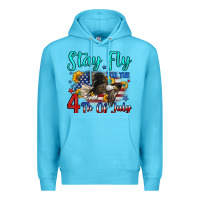 Ocean Blue stay fly for the 4 th of july Premium Hoodie - Zillion Design Studio