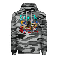 Slate Camo stay fly for the 4 th of july Premium Hoodie - Zillion Design Studio