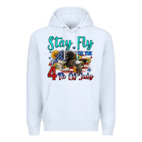 White stay fly for the 4 th of july Premium Hoodie - Zillion Design Studio