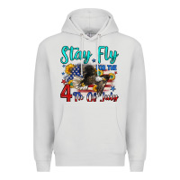 Dove Grey stay fly for the 4 th of july Premium Hoodie - Zillion Design Studio