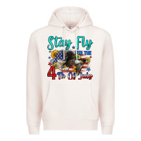 Pale Pink stay fly for the 4 th of july Premium Hoodie - Zillion Design Studio