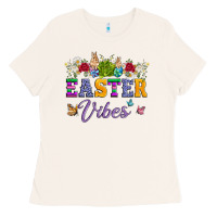Bone easter vibes and butterfly with bunny and flowers Ladies Tee - Artiststas