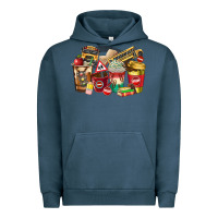 Pigment Midnight Navy school bus driver coffee cups Urban Hoodie - texasbilliewilder