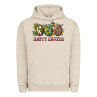 Pigment French Oak happy easter eggs with sunflower leopard and cactus Urban Hoodie - RanaPortraitStore