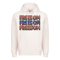 Pale Pink freedom freedom freedom Premium Hoodie - Zillion Design Studio