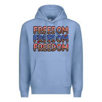Colony Blue freedom freedom freedom Premium Hoodie - Zillion Design Studio