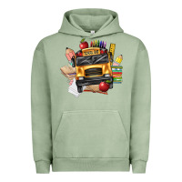 Pigment Oil Green school bus driver front Urban Hoodie - texasbilliewilder