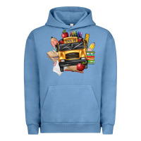 Pigment Pebble Blue school bus driver front Urban Hoodie - texasbilliewilder
