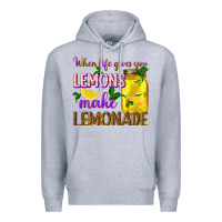 Heather Grey when life gives you lemons make lemonade Premium Hoodie - texasbilliewilder