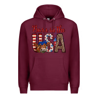 Burgundy barn in the usa Premium Hoodie - Zillion Design Studio