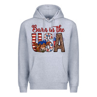 Heather Grey barn in the usa Premium Hoodie - Zillion Design Studio