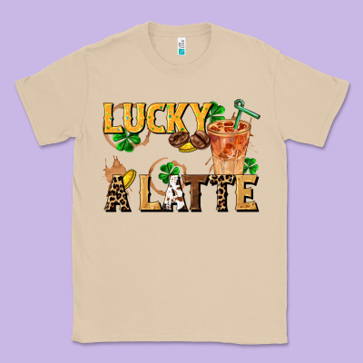 Lucky A Latte Classic Tee Designed By Fadigitalartstudio