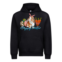 Black happy easter bunny carrots and eggs Urban Hoodie - RanaPortraitStore