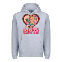 Heather Grey cupid heart Premium Hoodie - RanaPortraitStore