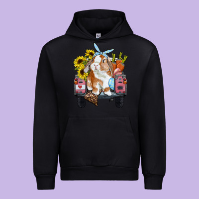 Easter Truck With Bunny Sunflowers And Eggs Urban Hoodie Designed By Ranaportraitstore